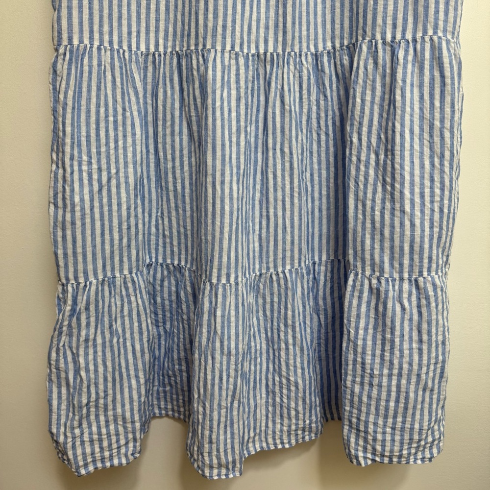 Talbots 100% Linen Striped Tiered Swing Dress XL - Picture 9 of 12
